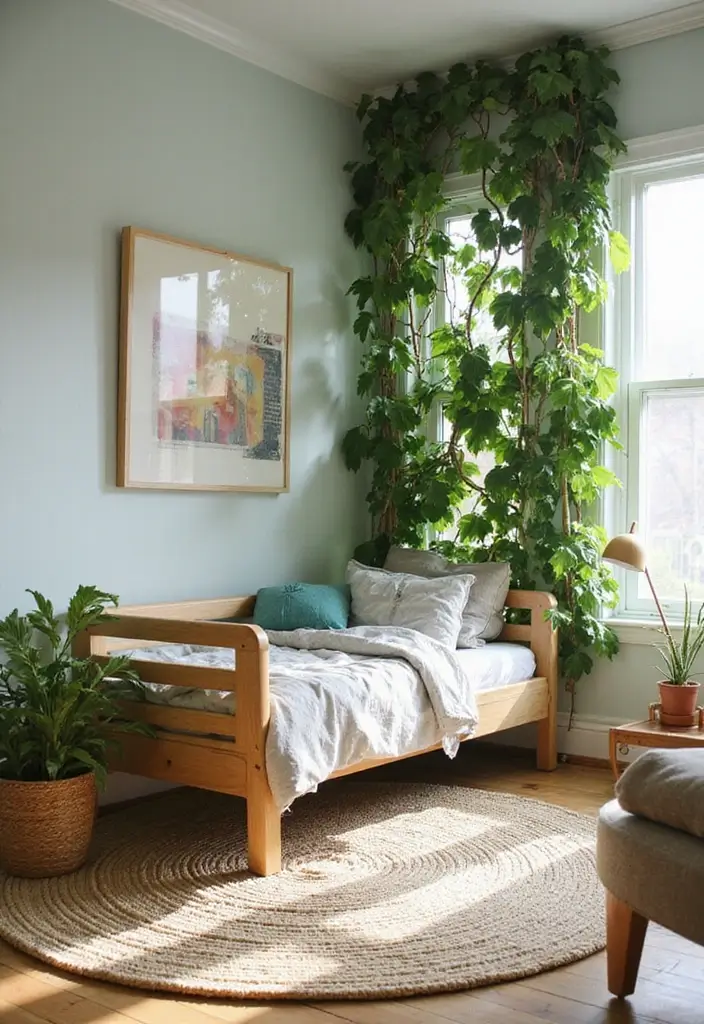30 Room Divider Ideas for Kids Bedroom That Create Cozy Spaces - 15. Greenery as a Divider