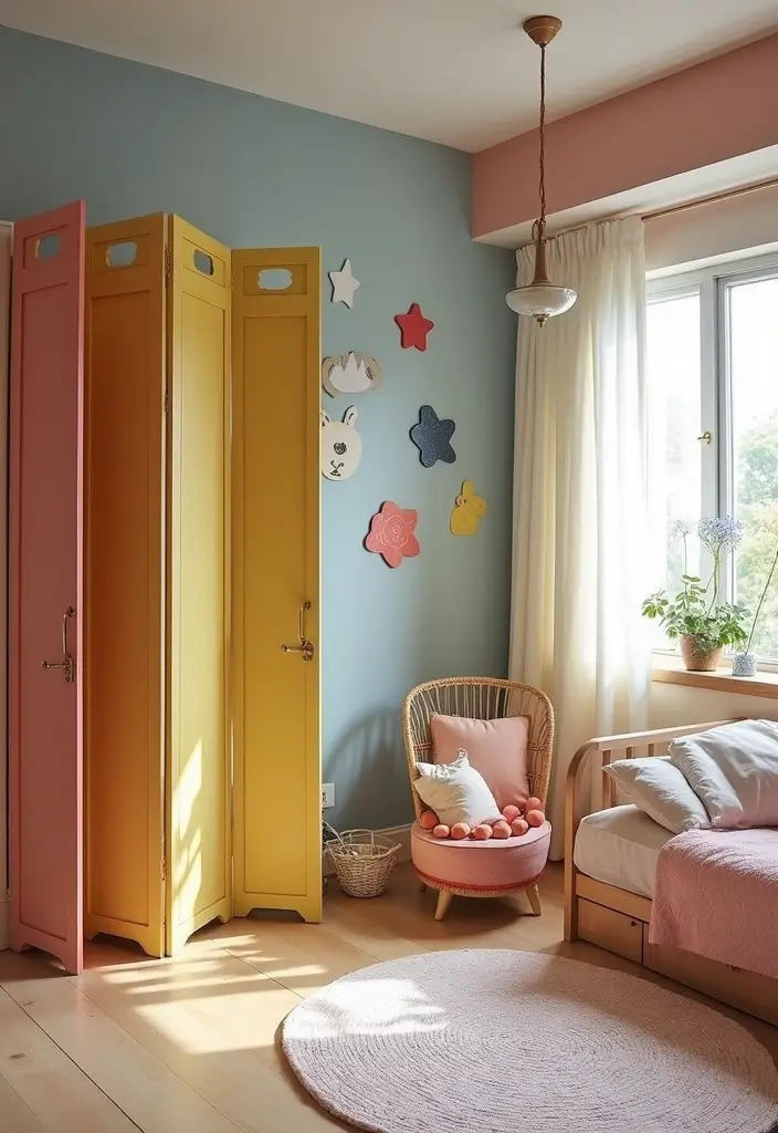 30 Room Divider Ideas for Kids Bedroom That Create Cozy Spaces - 3. Folding Screens with Style