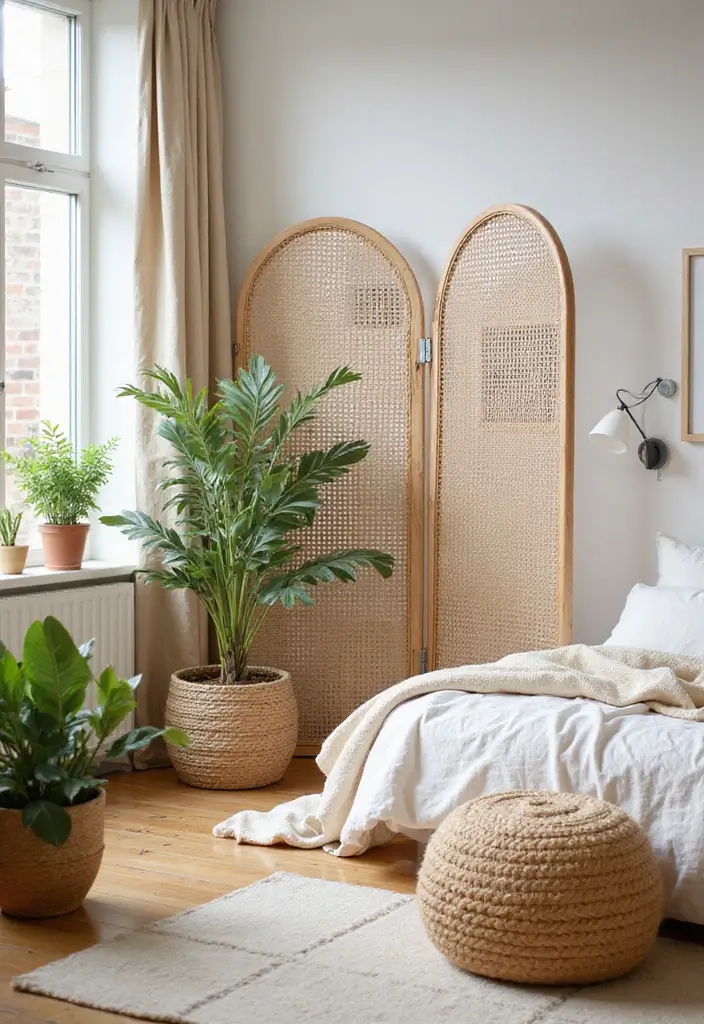 30 Room Divider Ideas for Kids Bedroom That Create Cozy Spaces - 5. Rattan and Bamboo Dividers
