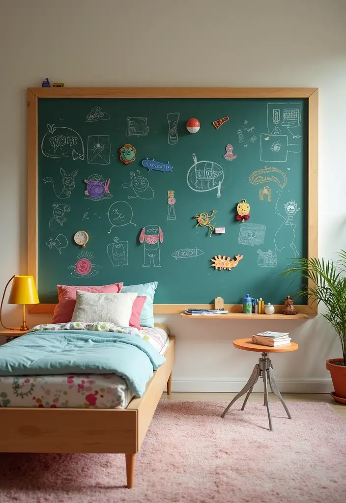 30 Room Divider Ideas for Kids Bedroom That Create Cozy Spaces - 6. Magnetic Chalkboard Walls