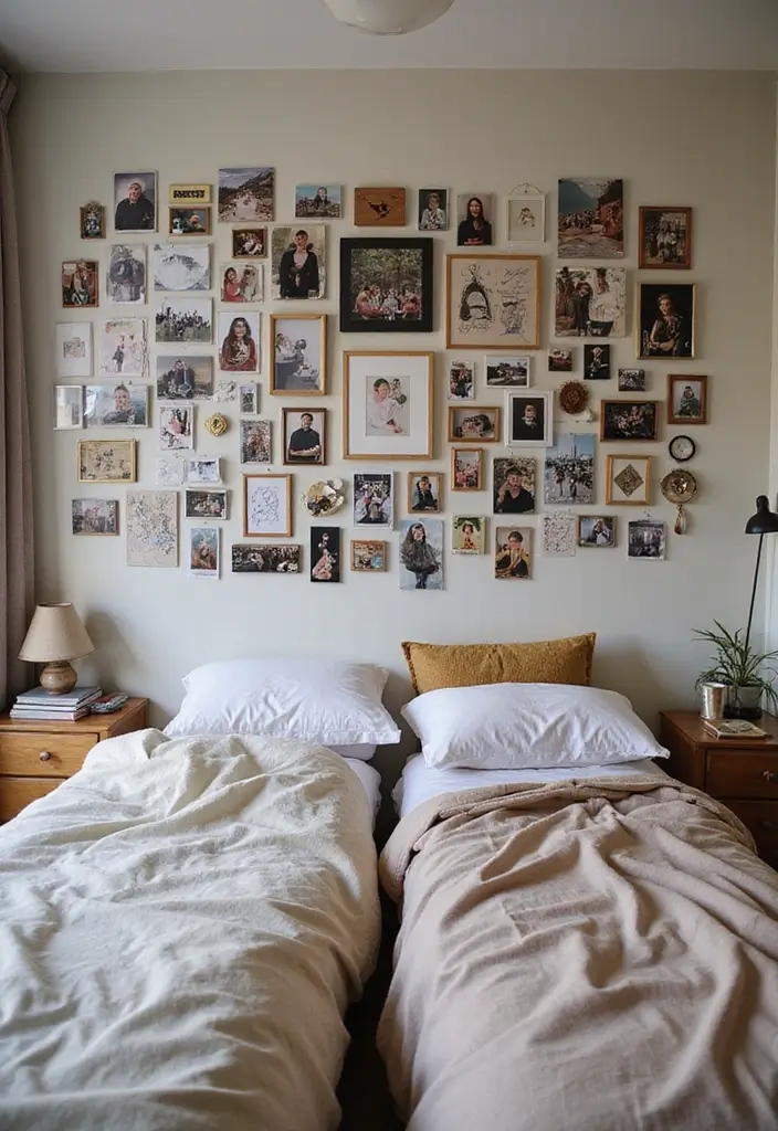 30 Teen Boys Shared Bedroom Ideas That Are Functional and Cool - 17. Memory Wall