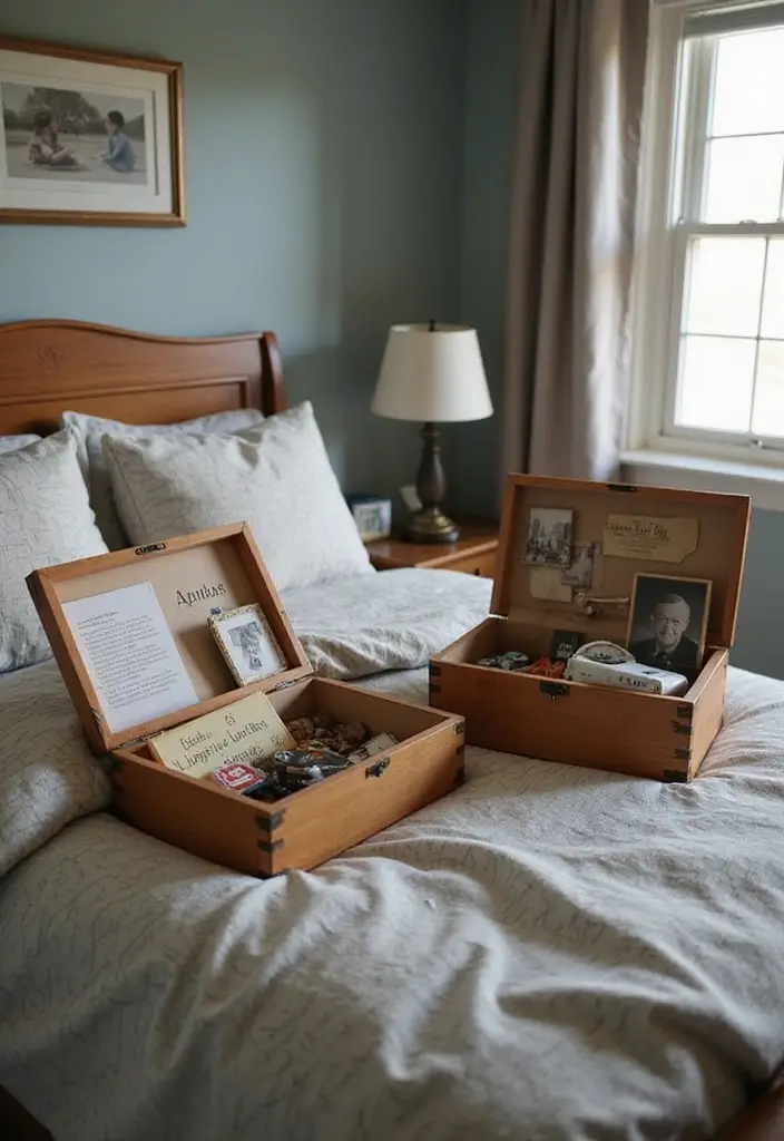 30 Teen Boys Shared Bedroom Ideas That Are Functional and Cool - 30. Memory Keepsake Box