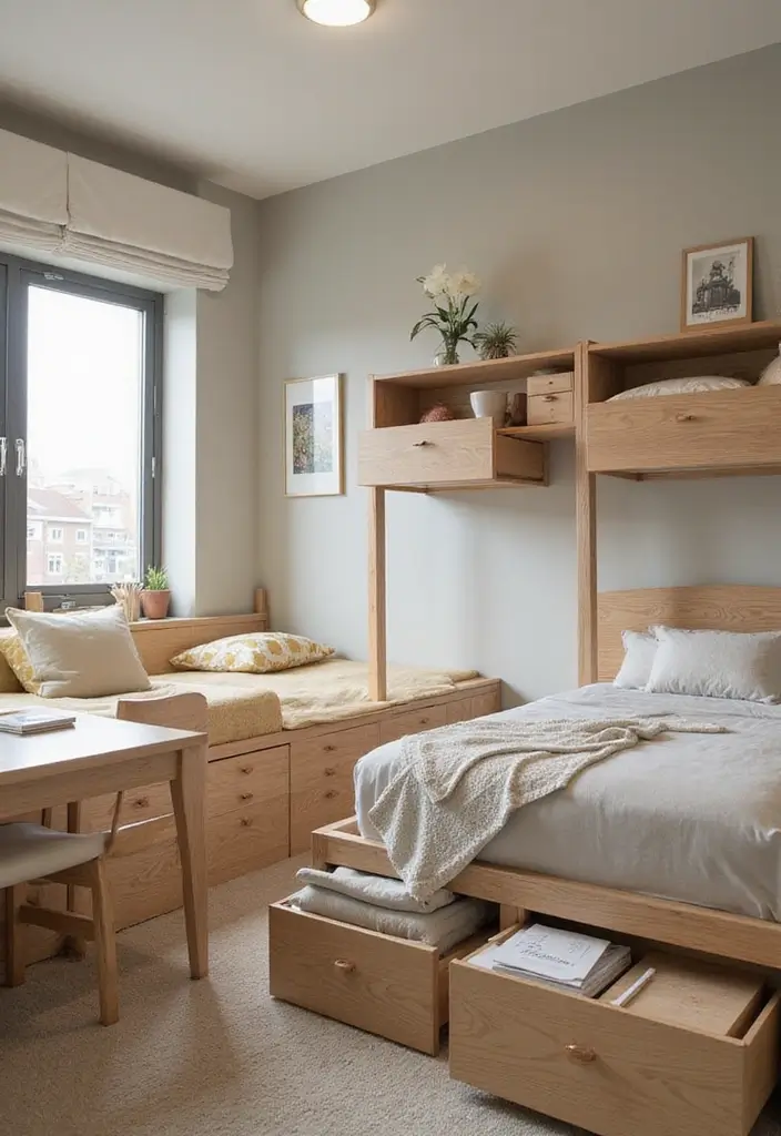 30 Teen Boys Shared Bedroom Ideas That Are Functional and Cool - 5. Multi-Functional Furniture