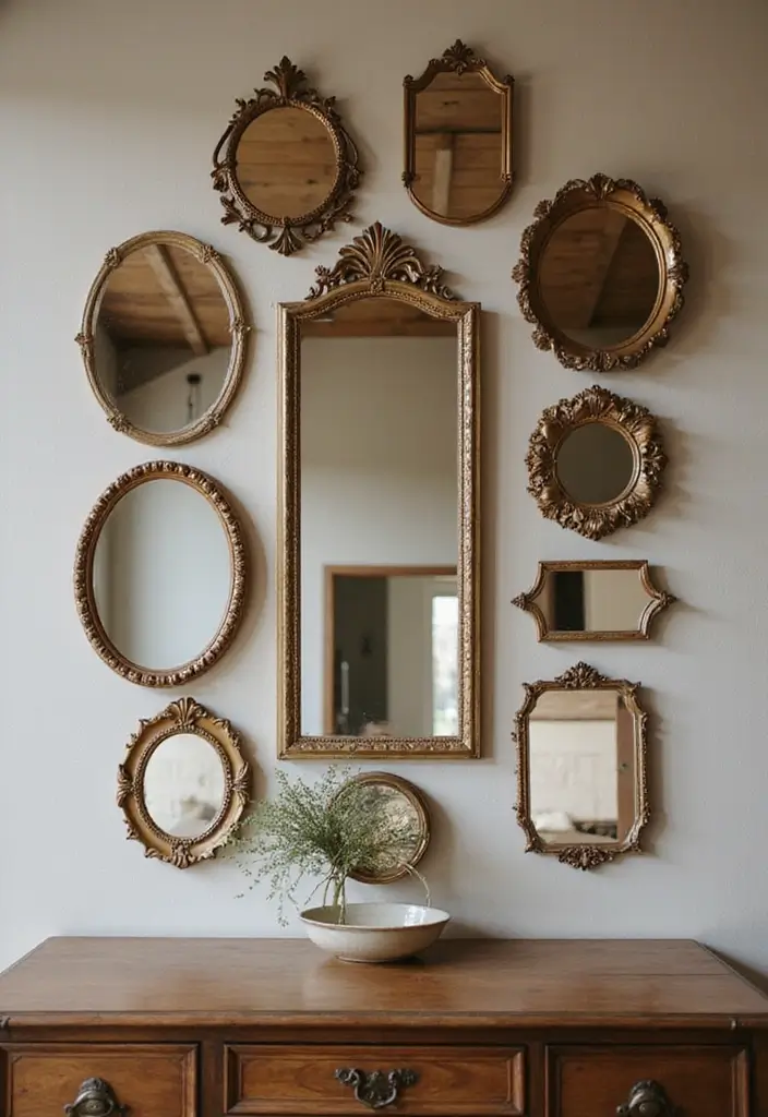 30 Vanity Wall Ideas Bedroom That Feel Trendy & Functional - 12. Mirror Magic