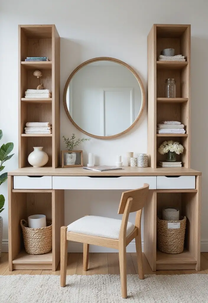 30 Vanity Wall Ideas Bedroom That Feel Trendy & Functional - 13. Multi-Functional Designs