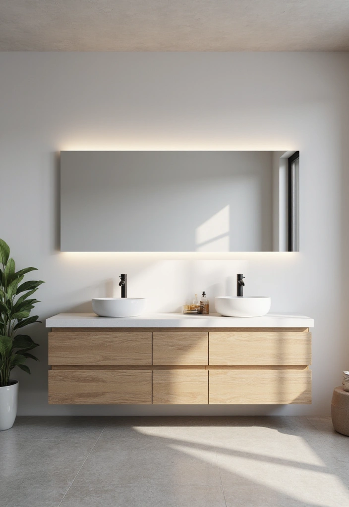 30 Vanity Wall Ideas Bedroom That Feel Trendy & Functional - 15. Floating Vanity