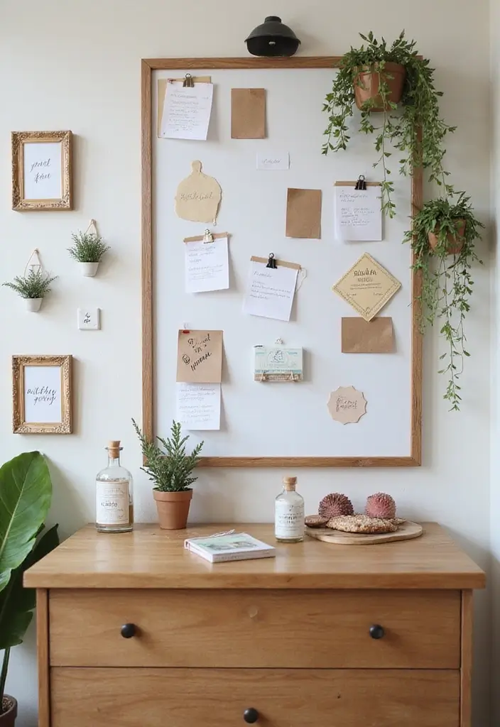 30 Vanity Wall Ideas Bedroom That Feel Trendy & Functional - 20. Personal Memo Board