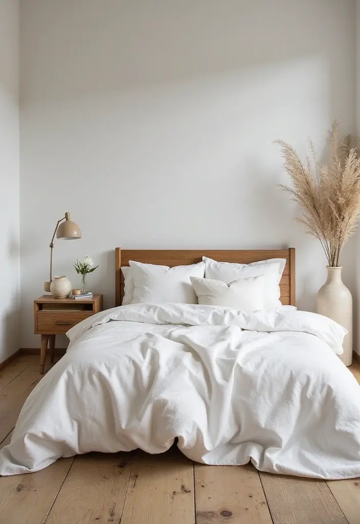 30 White Comforter Bedroom Ideas with Color That Feel Fresh & Inviting - 17. Zen Retreat