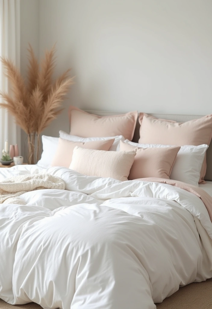 30 White Comforter Bedroom Ideas with Color That Feel Fresh & Inviting - 5. Pastel Perfection