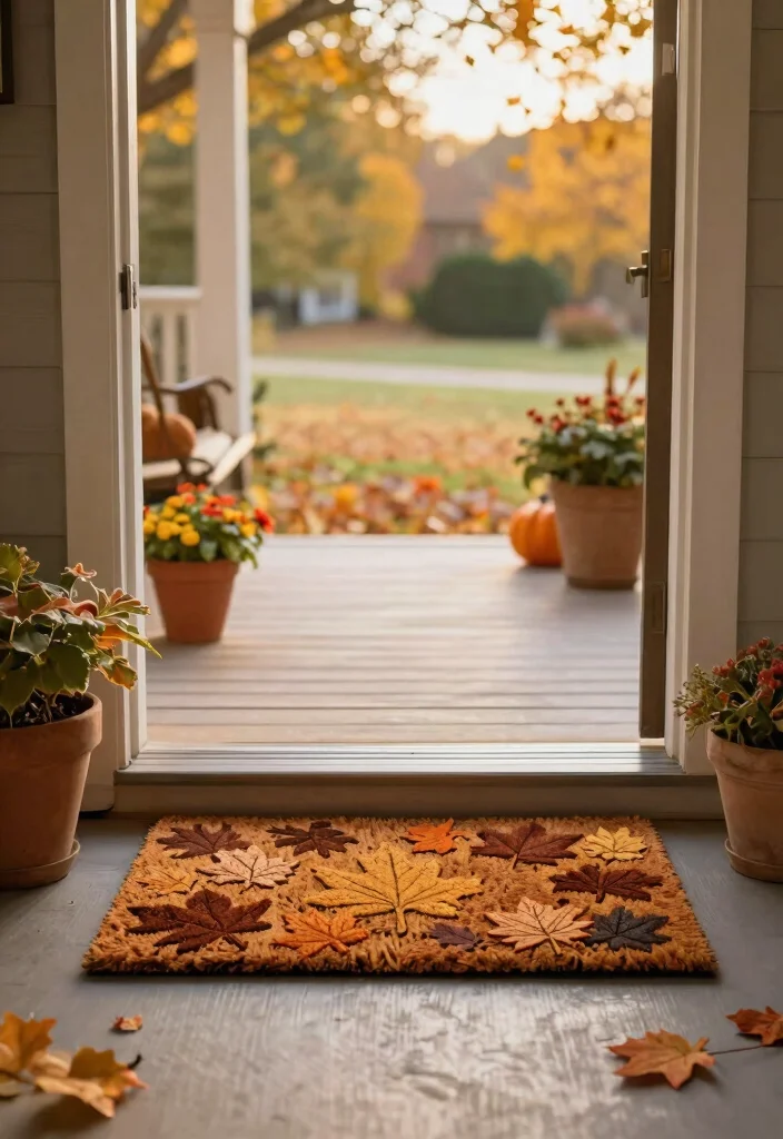 12 Fall Decorations Porch Ideas That Don't Blow Away in Wind - 10. Fall-Themed Doormats 1