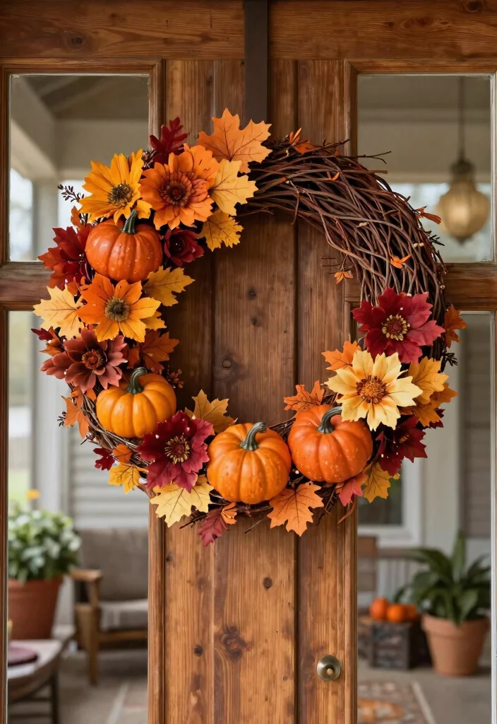 12 Fall Decorations Porch Ideas That Don't Blow Away in Wind - 4. Customized Wreaths 1