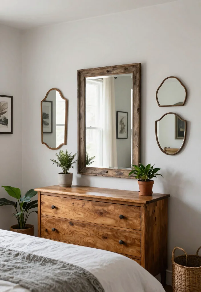 12 Farmhouse Master Bedrooms Decor Ideas for Small Spaces - 10. Use Mirrors to Expand Space 1