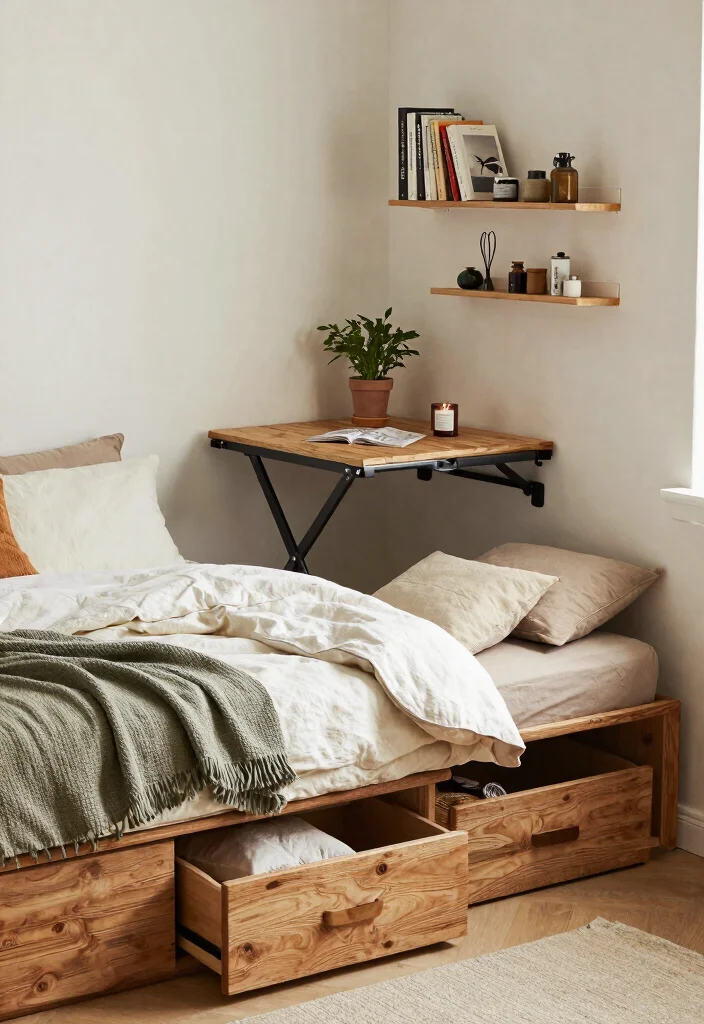 12 Farmhouse Master Bedrooms Decor Ideas for Small Spaces - 2. Use Multi-Functional Furniture 1