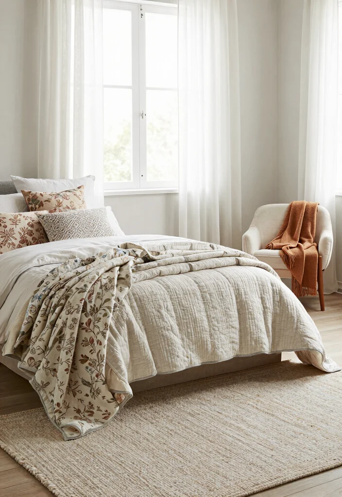 12 Farmhouse Master Bedrooms Decor Ideas for Small Spaces - 5. Layer Textiles for Warmth 1
