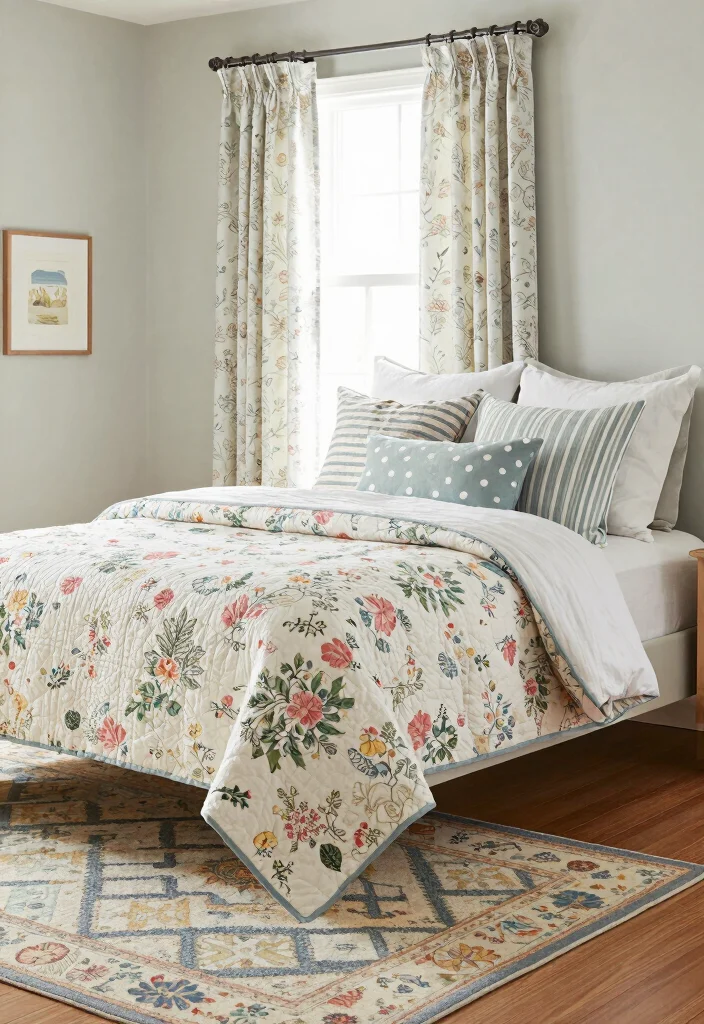 12 Farmhouse Master Bedrooms Decor Ideas for Small Spaces - 9. Play with Patterns 1