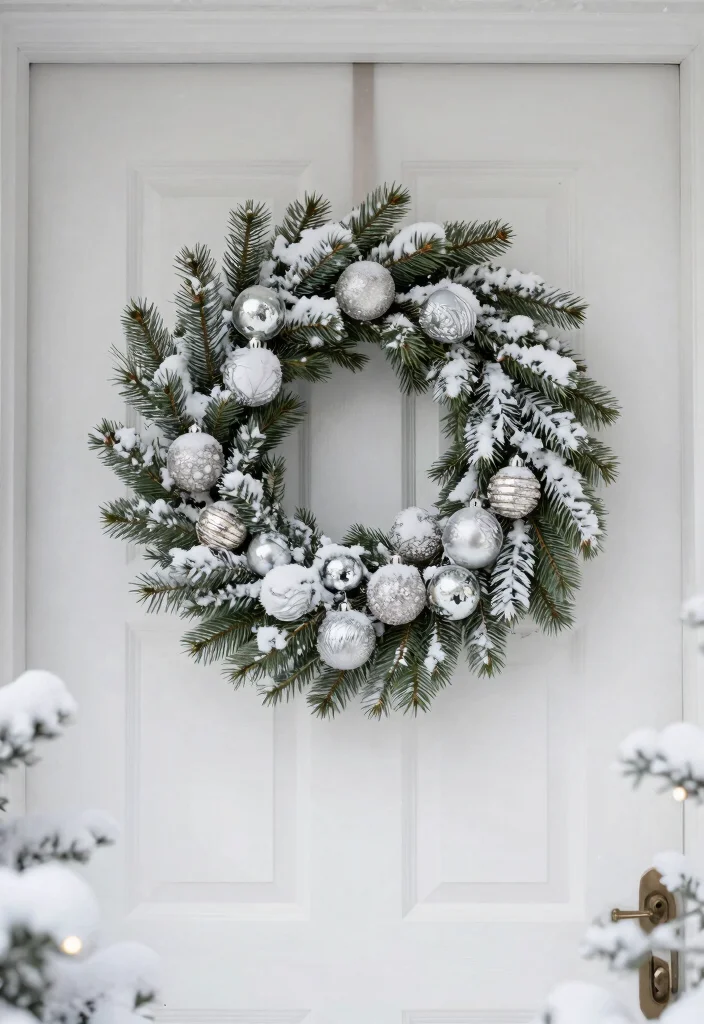 12 Farmhouse Style Wreath Ideas That Work Beyond Fall Season - 12. Winter Wonderland Wreath 1