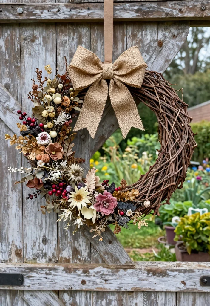 12 Farmhouse Style Wreath Ideas That Work Beyond Fall Season - 4. Rustic Grapevine Wreath 1