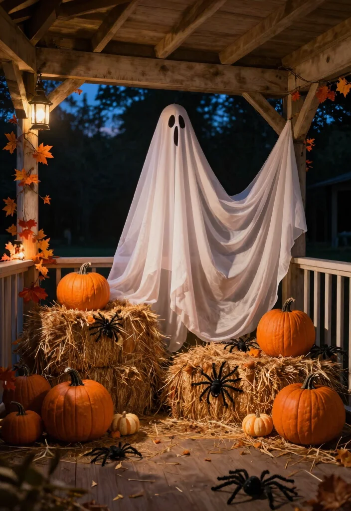 12 Halloween Porch Concepts That Actually Look Scary at Night - 3. Haunted Hay Bales 1