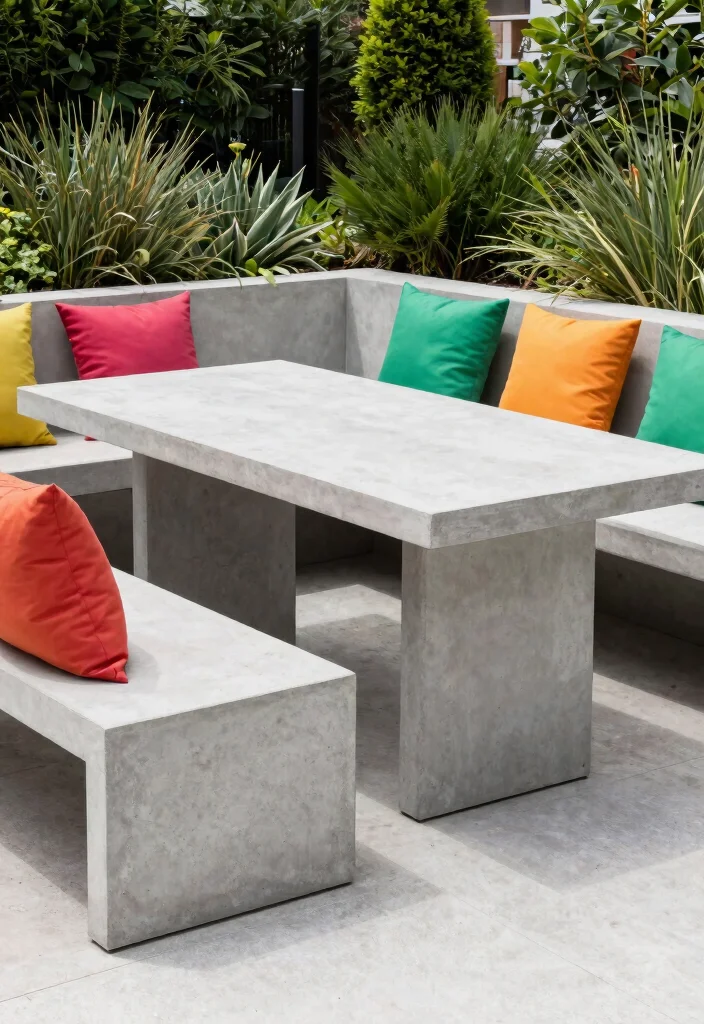 12 Outdoor Furniture Sets on a Budget That Actually Last More Than One Season - 6. Minimalist Concrete Set - Urban and Chic 1