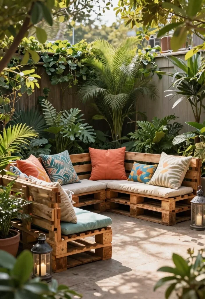 12 Outdoor Furniture Sets on a Budget That Actually Last More Than One Season - 7. Charming Wood Pallet Set - DIY Delight 1