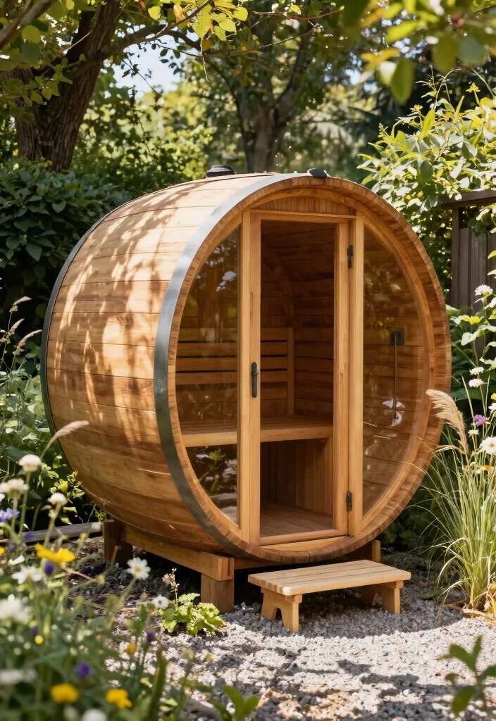 12 Outdoor Sauna Ideas That Don't Need a Plumber or Electrician - 2. Portable Barrel Sauna 1