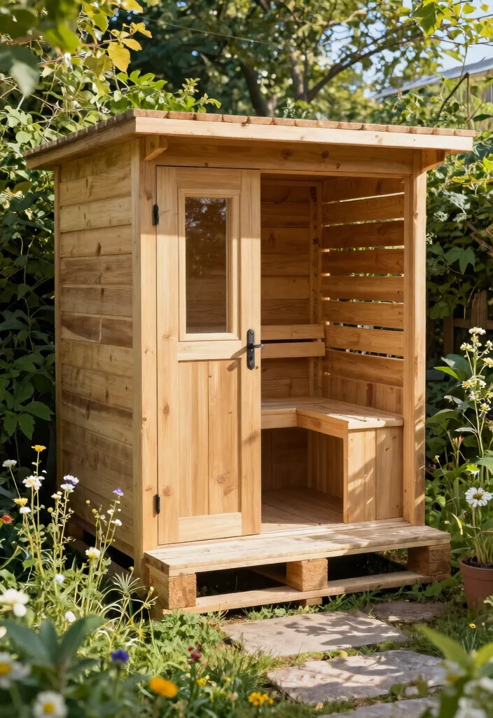 12 Outdoor Sauna Ideas That Don't Need a Plumber or Electrician - 3. DIY Pallet Sauna 1
