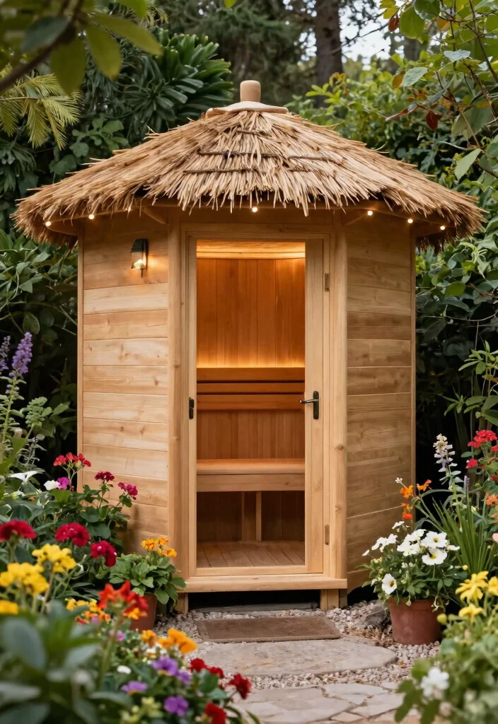 12 Outdoor Sauna Ideas That Don't Need a Plumber or Electrician - 8. Cedar Shake Roof Sauna 1