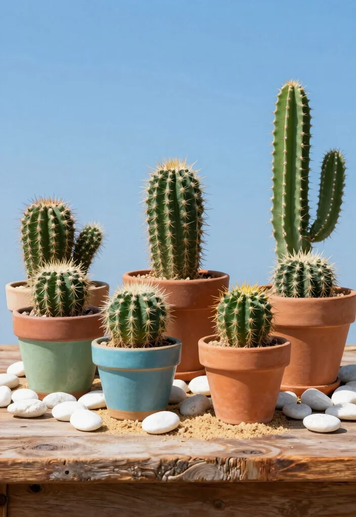 12 Outdoor Succulent Arrangement Ideas That Survive Full Sun - 1. Coastal Cactus Charm 1