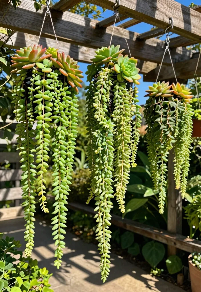 12 Outdoor Succulent Arrangement Ideas That Survive Full Sun - 7. Hanging Succulent Gardens 1