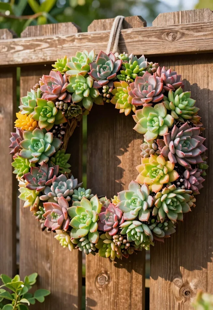12 Outdoor Succulent Arrangement Ideas That Survive Full Sun - 9. Succulent Wreaths for Outdoor Decor 1