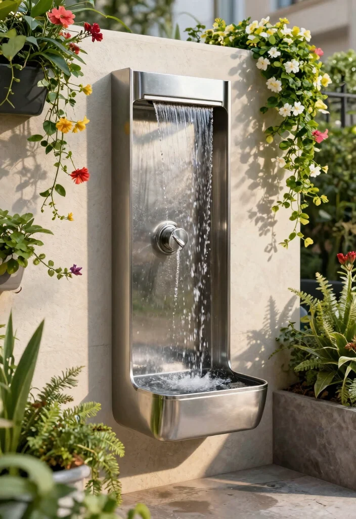 12 Outdoor Water Features That Run Without a Buried Line - 10. Wall-Mounted Water Features 1