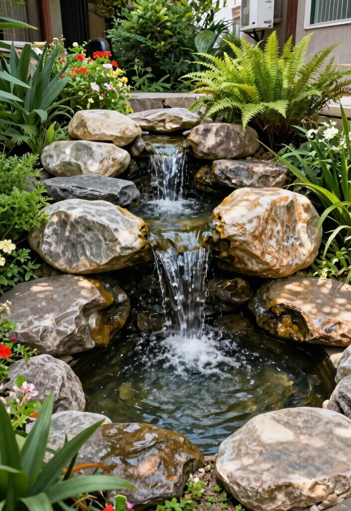 12 Outdoor Water Features That Run Without a Buried Line - 2. Pondless Waterfalls 1