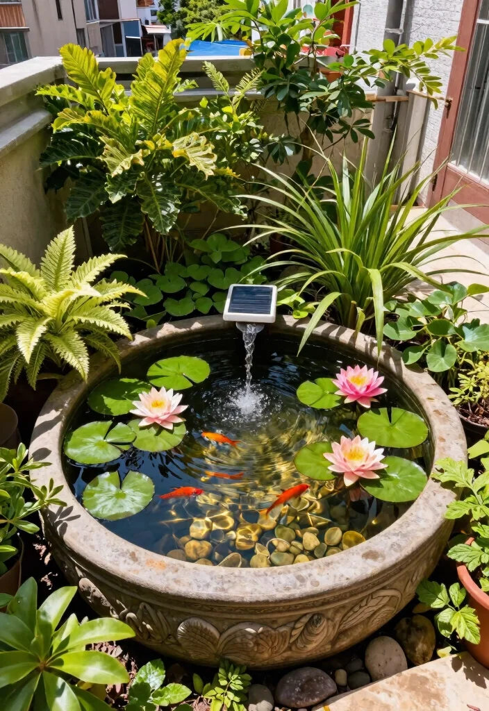 12 Outdoor Water Features That Run Without a Buried Line - 3. DIY Water Gardens 1