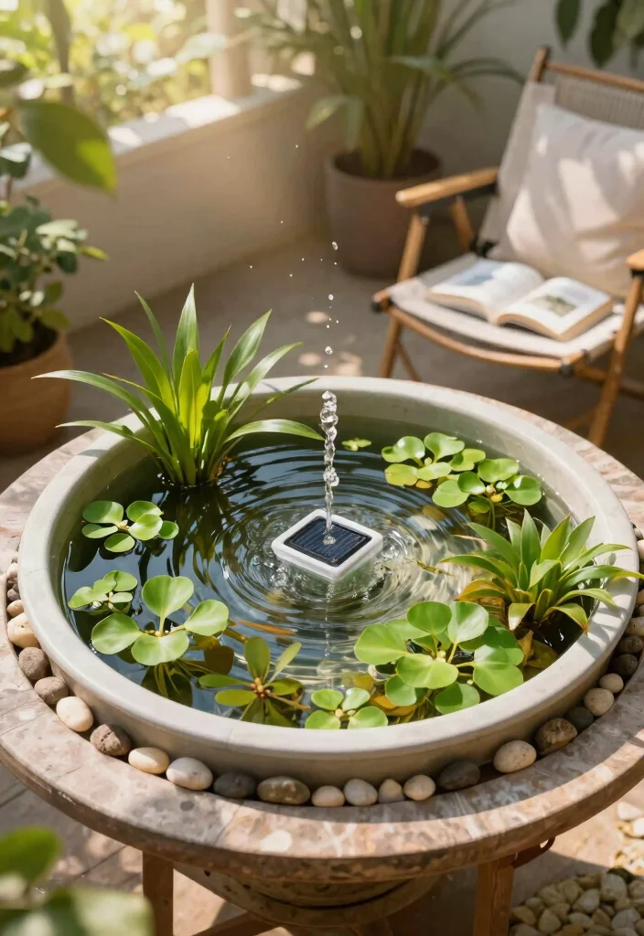 12 Outdoor Water Features That Run Without a Buried Line - 8. Tabletop Water Gardens 1