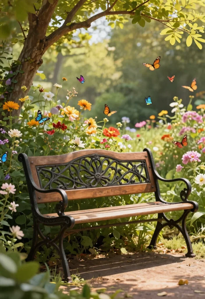 12 Wood Bench Outdoor Ideas That Last Through Rain and Sun - 4. Vintage Style Iron and Wood Bench 1