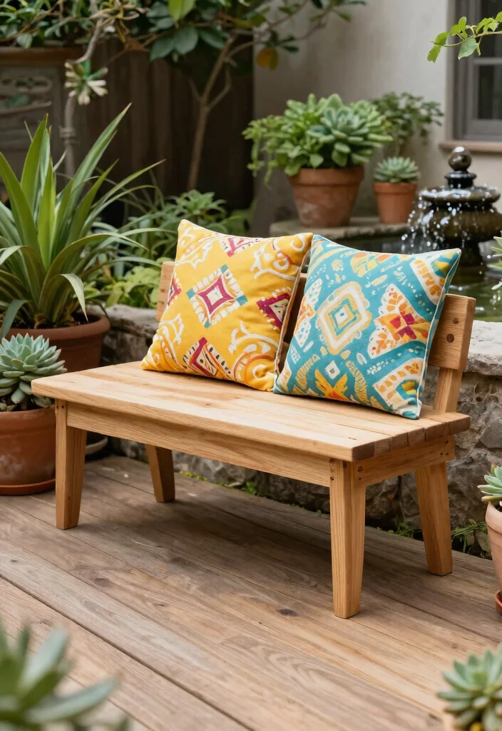 12 Wood Bench Outdoor Ideas That Last Through Rain and Sun - 7. Minimalistic Pine Bench 1