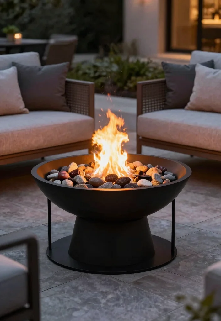 14 Backyard Fire Pit Patio Ideas for Small Spaces and Tight Budgets - 6. Fire Bowl on a Stand 1