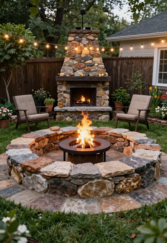 14 Backyard Fire Pit Patio Ideas for Small Spaces and Tight Budgets - 8. Stone Ring Fire Pit 1