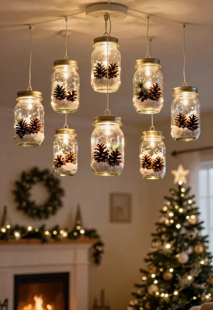 14 Ceiling Christmas Decor Ideas That Don't Damage Paint or Drywall - 6. DIY Holiday Lanterns 1