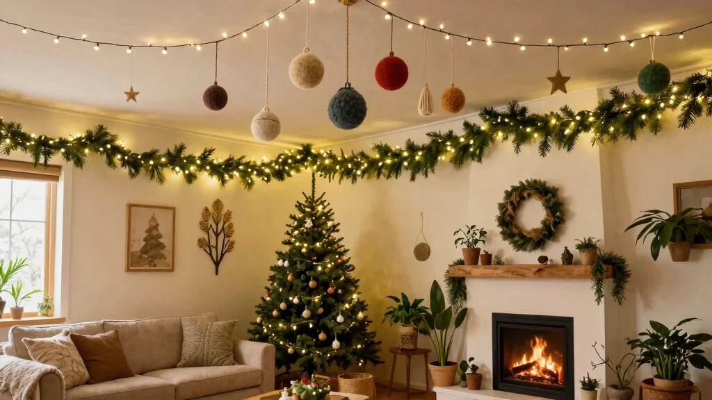 14 Ceiling Christmas Decor Ideas That Don't Damage Paint or Drywall