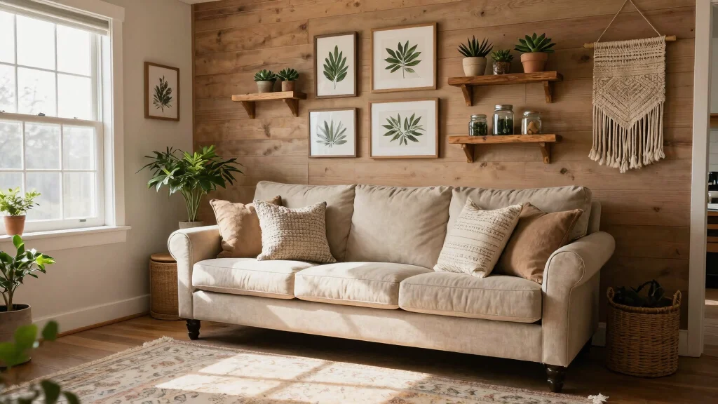 14 Farmhouse Living Room Wall Decor Ideas for Renters Who Can't Drill