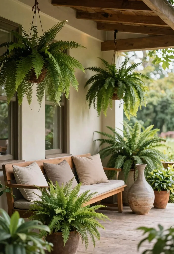 14 Front Porch Planter Ideas That Thrive in Full Sun or Full Shade - 2. Classic Ferns for Shade 1