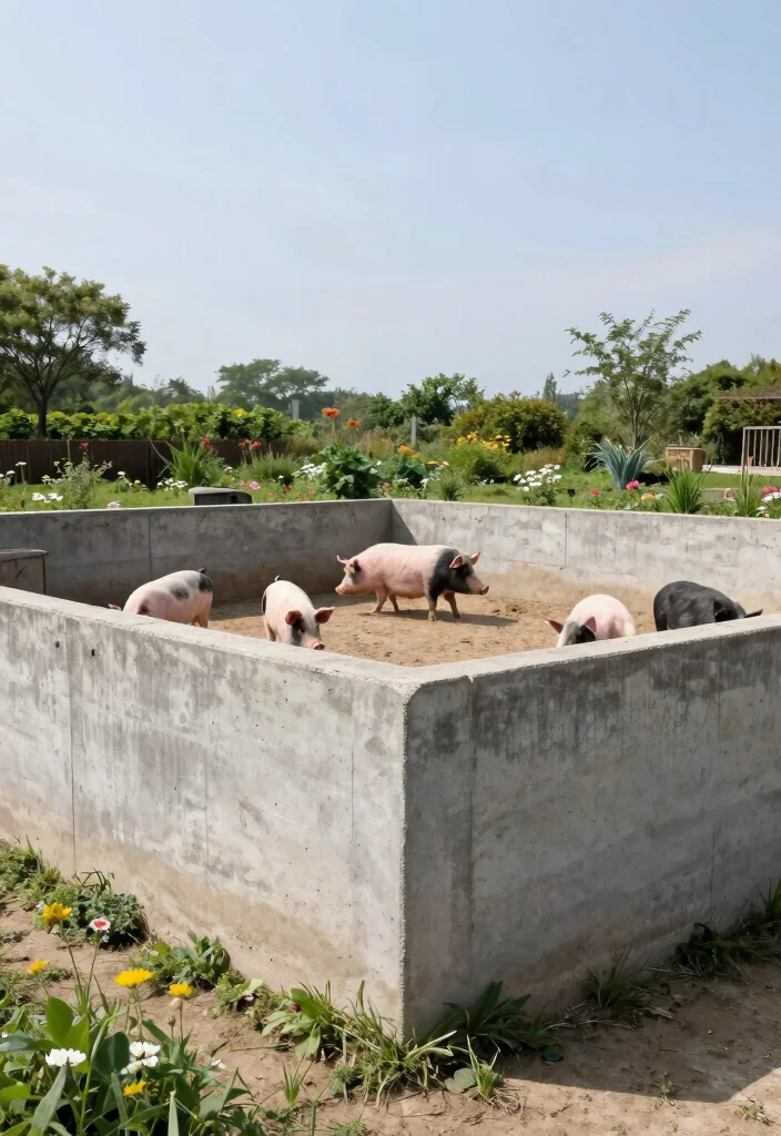 14 Hog Fence Ideas That Stop Digging and Keep Pigs Contained - 8. Concrete Fencing Options 1