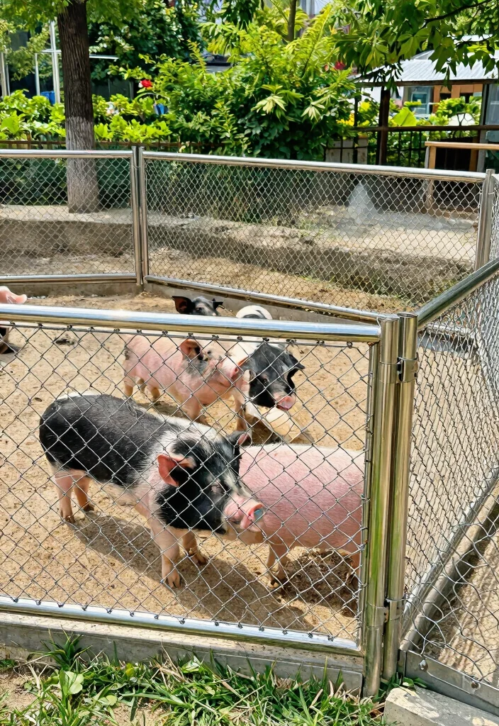 14 Hog Fence Ideas That Stop Digging and Keep Pigs Contained - 9. Chain Link Fencing for Pigs 1