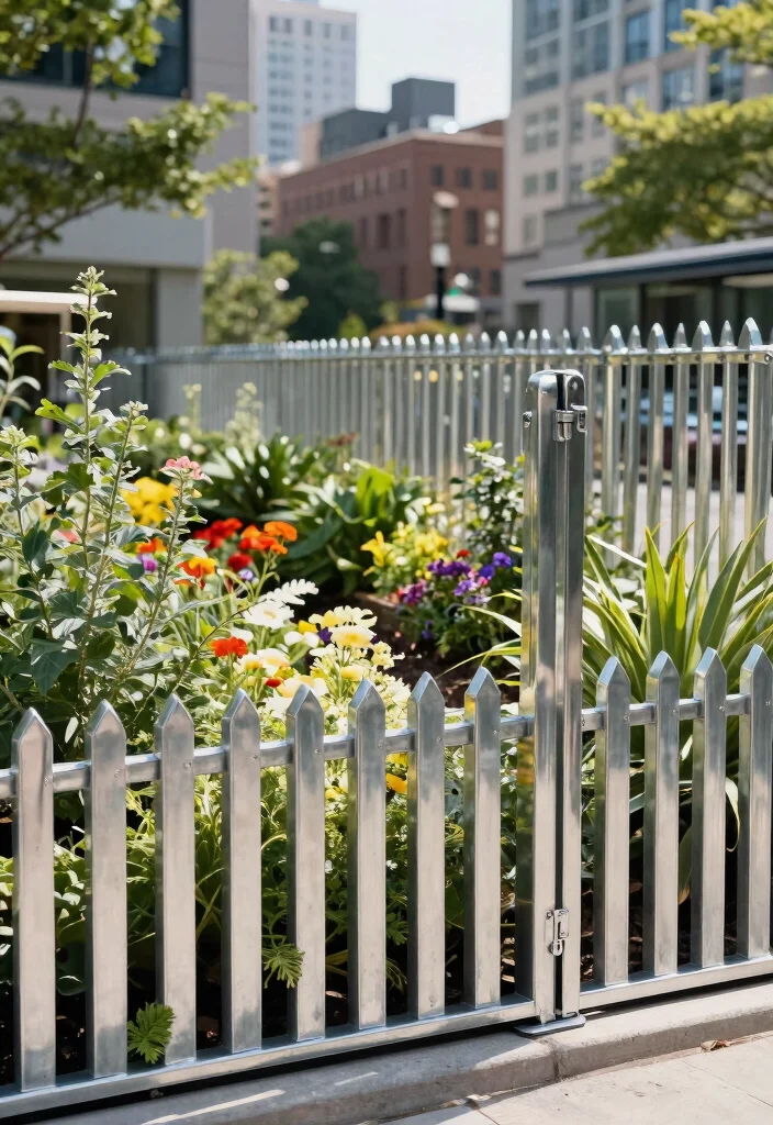 14 Metal Fence Ideas That Don't Rust or Need Annual Maintenance - 1. Elegant Galvanized Steel Fencing 1