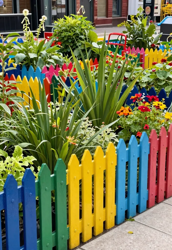 14 Metal Fence Ideas That Don't Rust or Need Annual Maintenance - 12. Colorful Painted Metal Fences 1