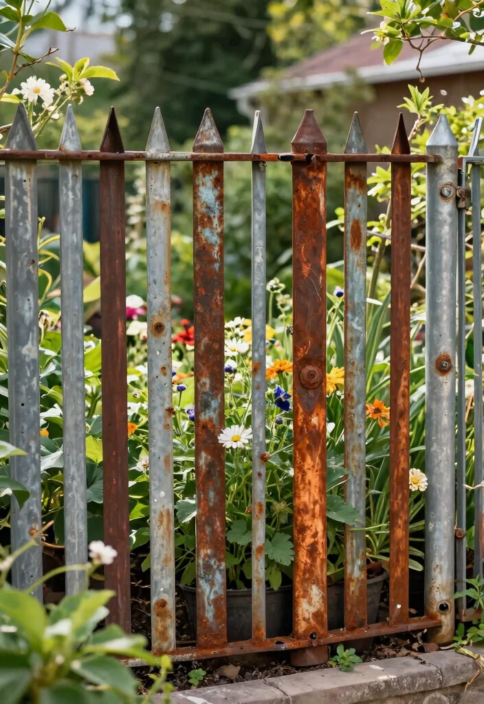 14 Metal Fence Ideas That Don't Rust or Need Annual Maintenance - 13. Eco-Friendly Recycled Metal Fencing 1