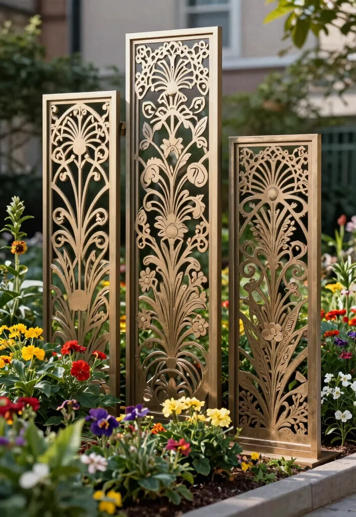 14 Metal Fence Ideas That Don't Rust or Need Annual Maintenance - 6. Ornamental Steel Panels 1