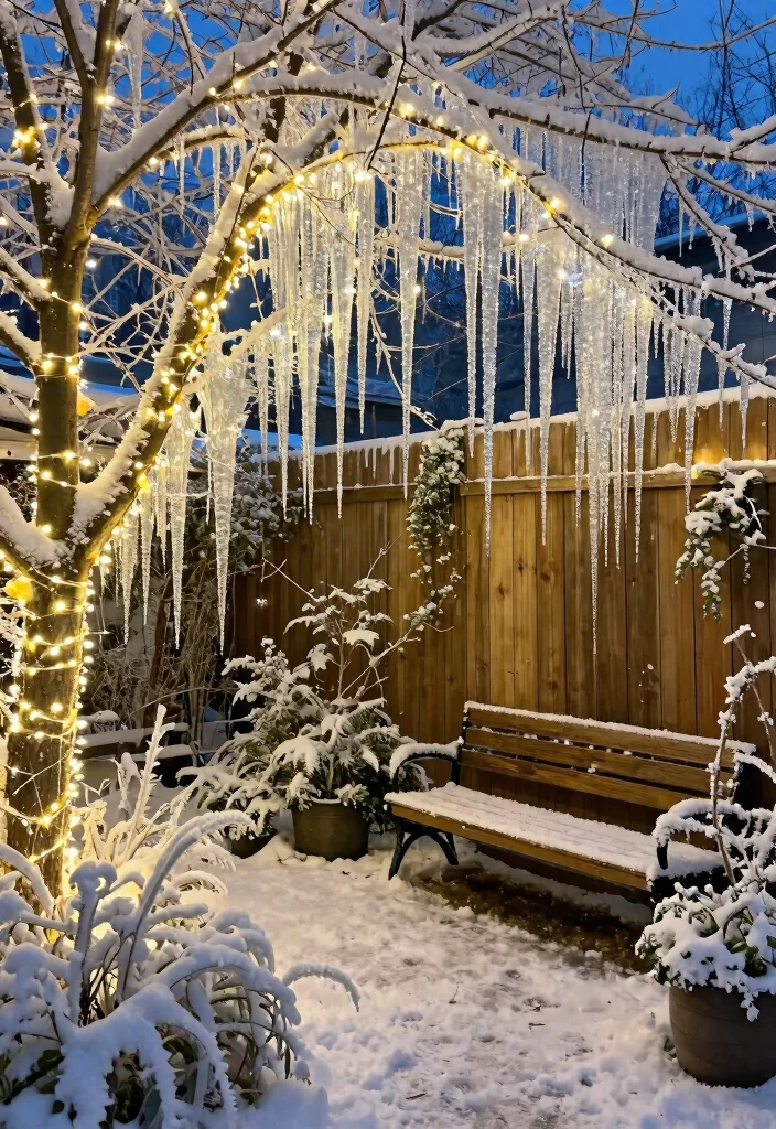14 Outdoor Fairy Lights That Stay Up Through Wind and Rain - 5. Icicle Lights for Garden Decor 1
