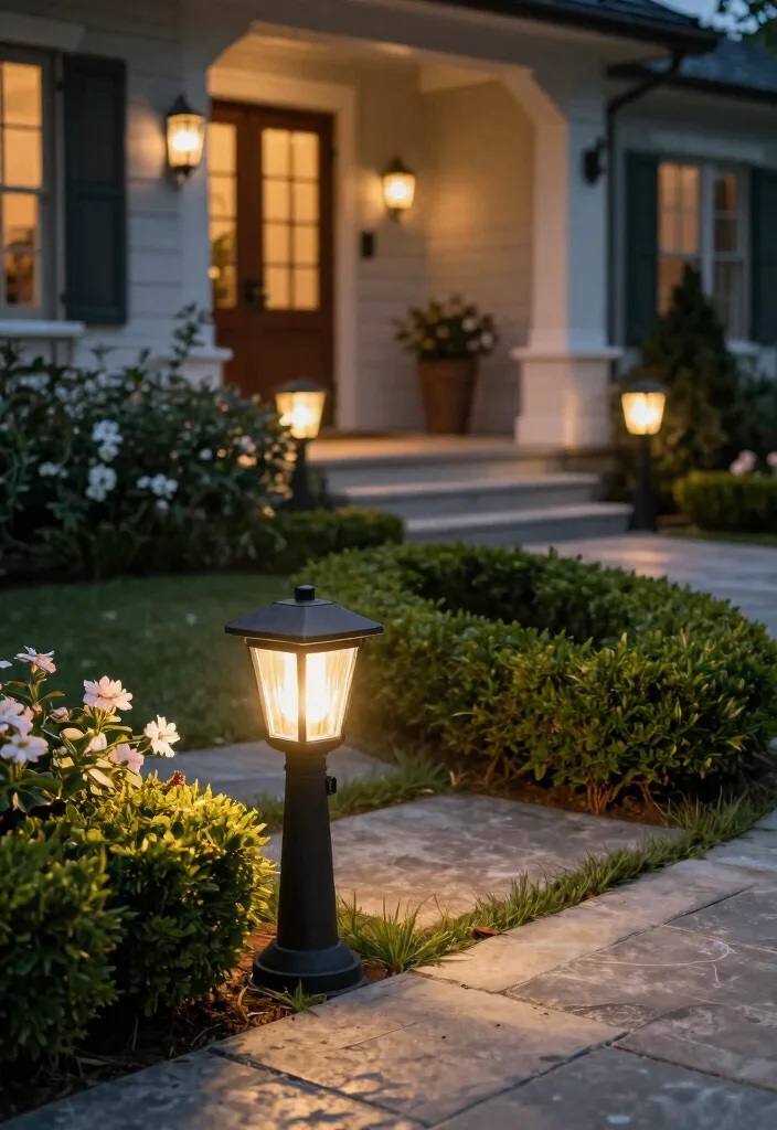 14 Outdoor Lamp Posts That Stay Lit Without Running New Wire - 7. Solar Post Lights with Motion Sensors 1